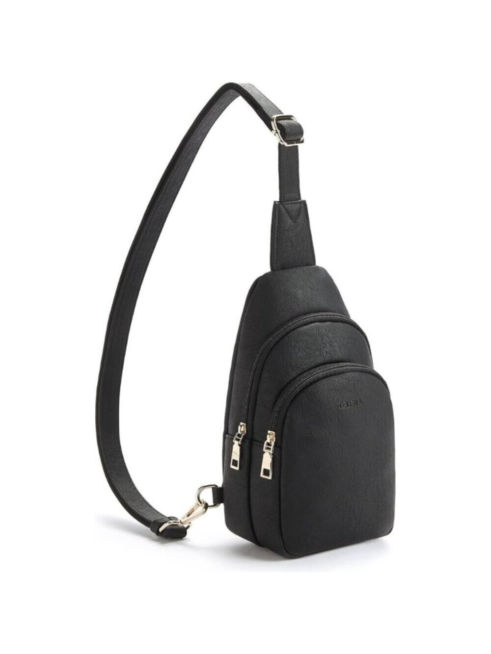 Telena Sling Bag Womens Black Leather Fanny Pack Crossboday Bags Sling Backpack